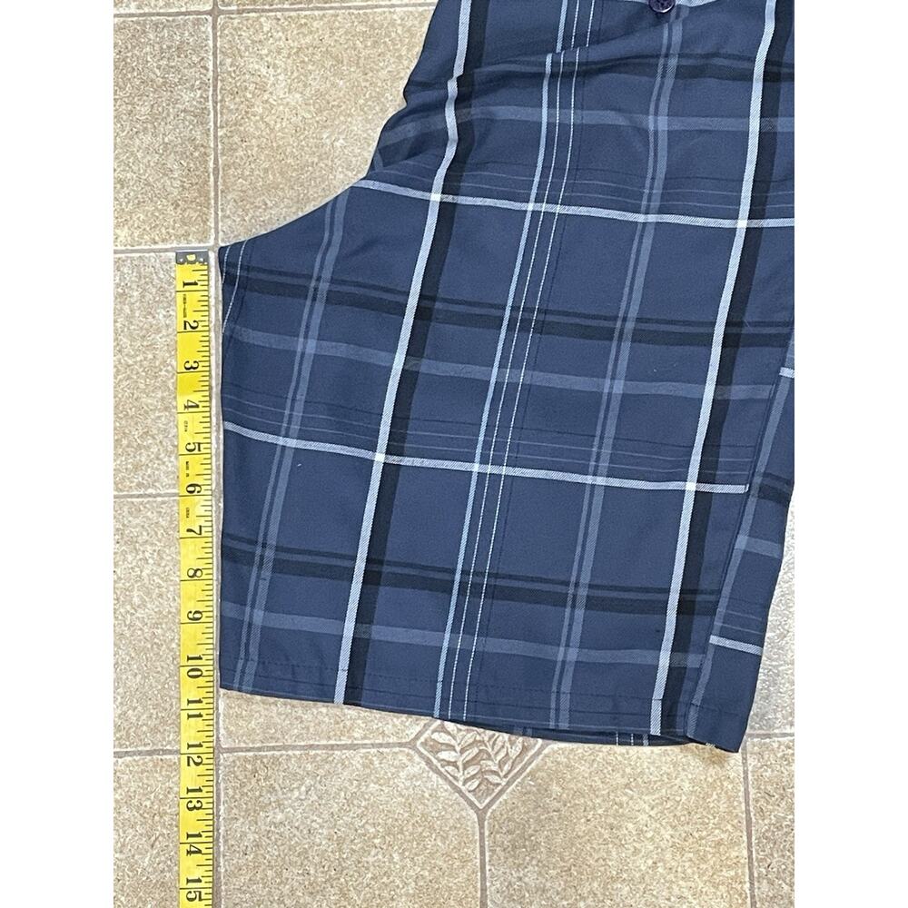 O'Neill Men's Plaid Blue Casual Shorts Size 38 Flat Front Pockets Zip - Picture 5 of 12
